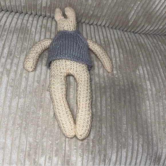 Vintage crochet knit plush stuffed animal lot cat bunny rabbit 9” - 14” handmade - Picture 8 of 8